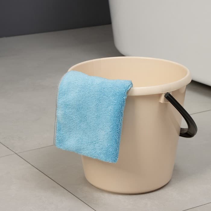 Тряпка для пола Raccoon, 250 г/м², 50×30 см, микрофибра, с оверлоком, 1 шт., голубая