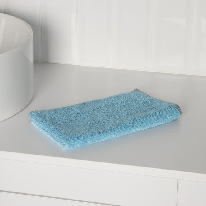 Тряпка для пола Raccoon, 250 г/м², 50×30 см, микрофибра, с оверлоком, 1 шт., голубая