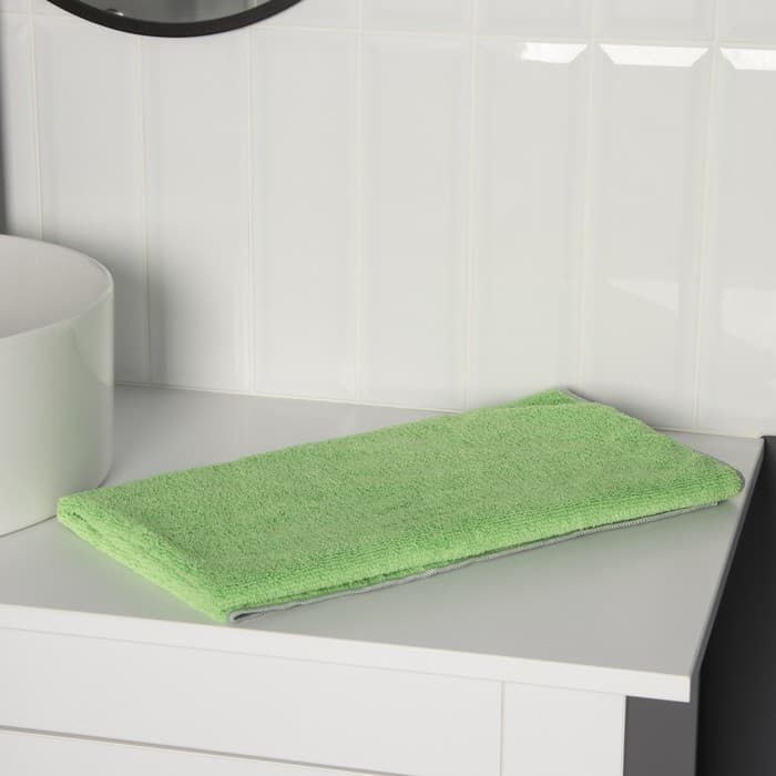 Тряпка для пола Raccoon, 250 г/м², 60×80 см, микрофибра, с оверлоком, 1 шт., зеленая