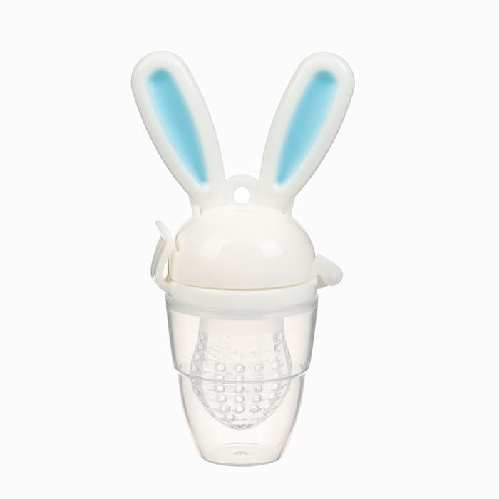 Ниблер для прикорма, от 5 мес., с силиконовой сеточкой, размер М «Зайка», вращающийся поршень, голубой