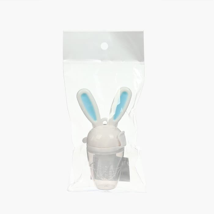 Ниблер для прикорма, от 5 мес., с силиконовой сеточкой, размер М «Зайка», вращающийся поршень, голубой