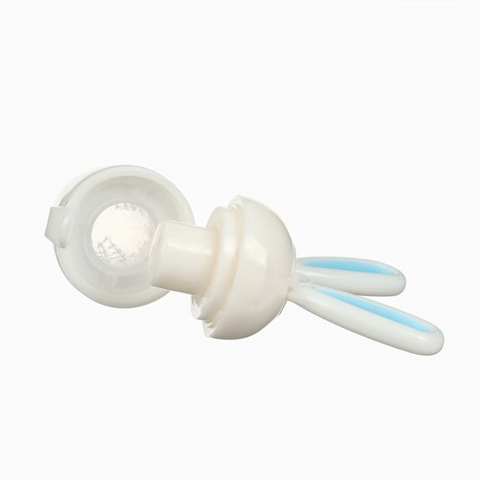 Ниблер для прикорма, от 5 мес., с силиконовой сеточкой, размер М «Зайка», вращающийся поршень, голубой