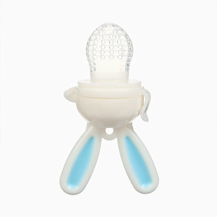 Ниблер для прикорма, от 5 мес., с силиконовой сеточкой, размер М «Зайка», вращающийся поршень, голубой