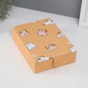 Шкатулка для украшений «Котики», с зеркалом, искусственная кожа, жёлтая, 15×21.5×5.5 см