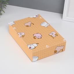 Шкатулка для украшений «Котики», с зеркалом, искусственная кожа, жёлтая, 15×21.5×5.5 см