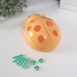 Шкатулка музыкальная механическая «Божья коровка», пластик, жёлтая, 12×15×8.5 см