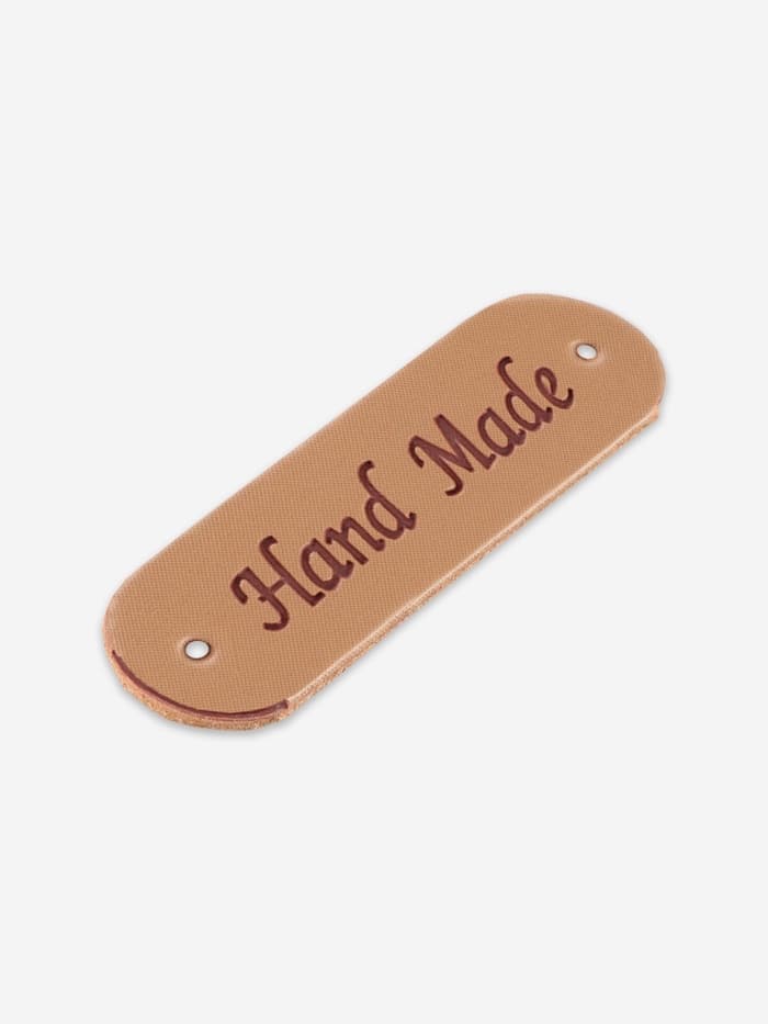 Набор нашивок Hand made, 4.5×1.3 см, 10 шт., светло-коричневые