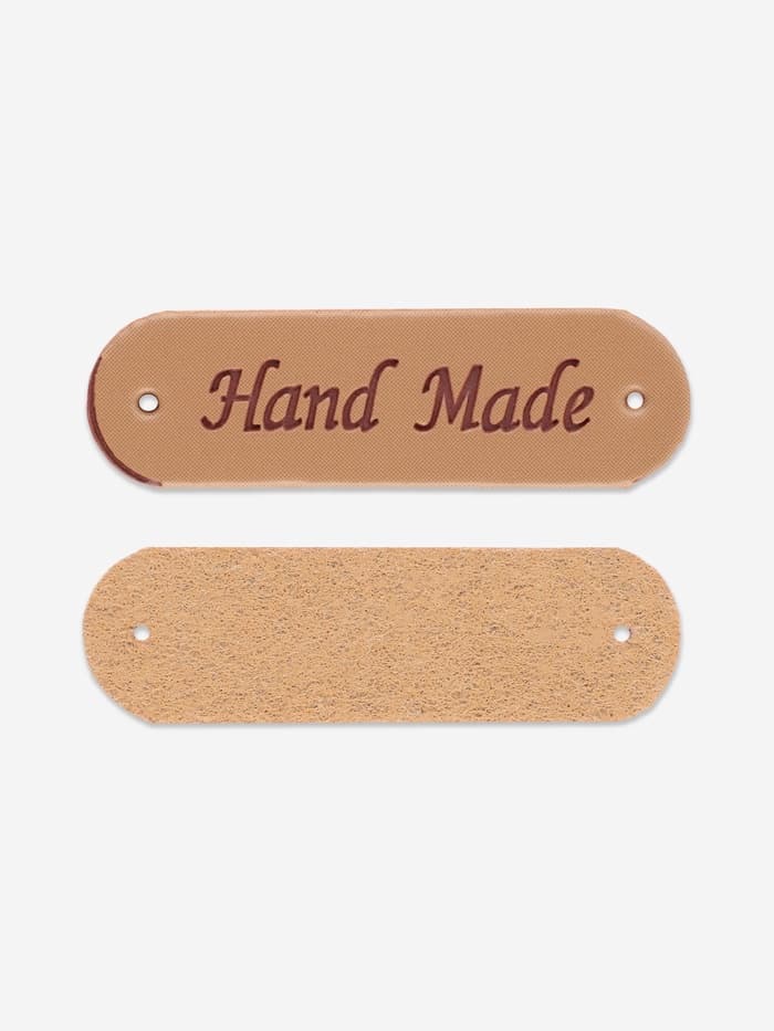 Набор нашивок Hand made, 4.5×1.3 см, 10 шт., светло-коричневые