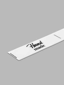 Нашивки на ленте Hand made, 5×1.5 см, белые, чёрные