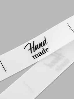 Нашивки на ленте Hand made, 5×1.5 см, белые, чёрные