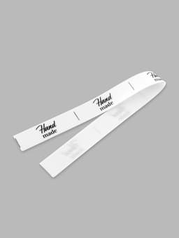 Нашивки на ленте Hand made, 5×1.5 см, белые, чёрные