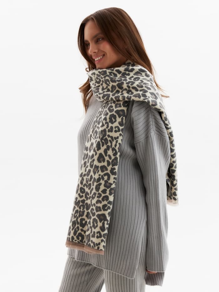 Палантин женский MIST Leo, серый, размер 68×190 см