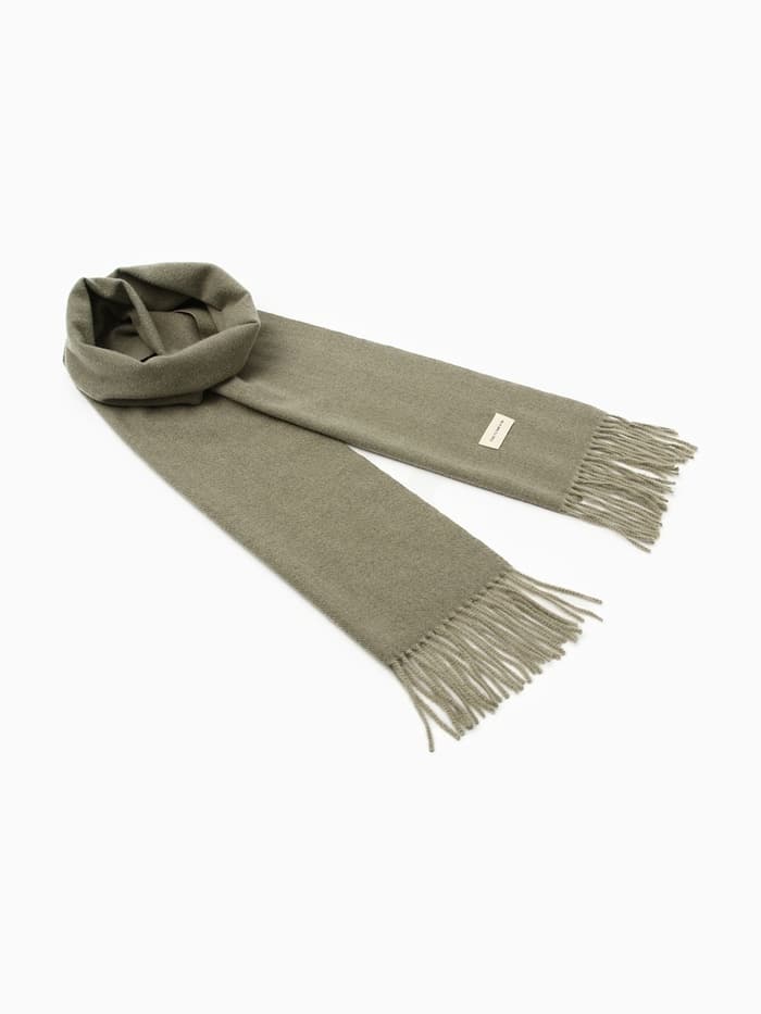 Шарф женский с кистями MIST, оливковый, размер 33×180 см