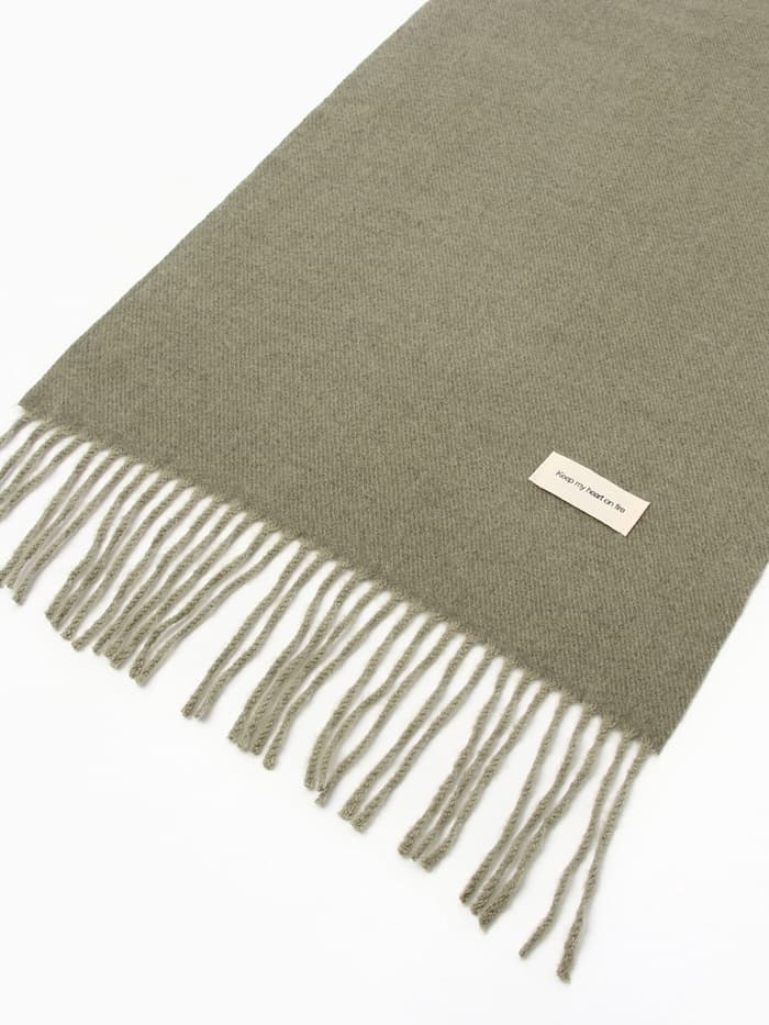 Шарф женский с кистями MIST, оливковый, размер 33×180 см