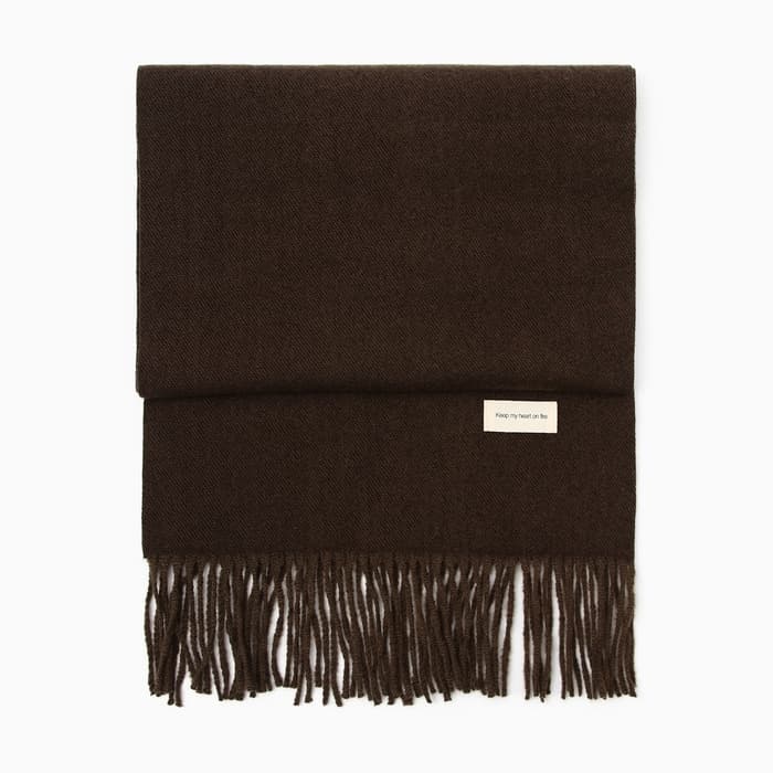 Шарф женский с кистями MIST, цвет кофейный, размер 33×180 см