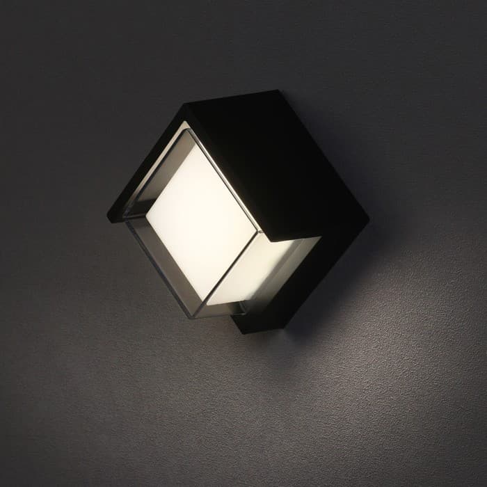 Светильник фасадный «Сити», FSD-037, 5 Вт, 4000К, квадрат, IP65, 220 В, пластик, чёрный