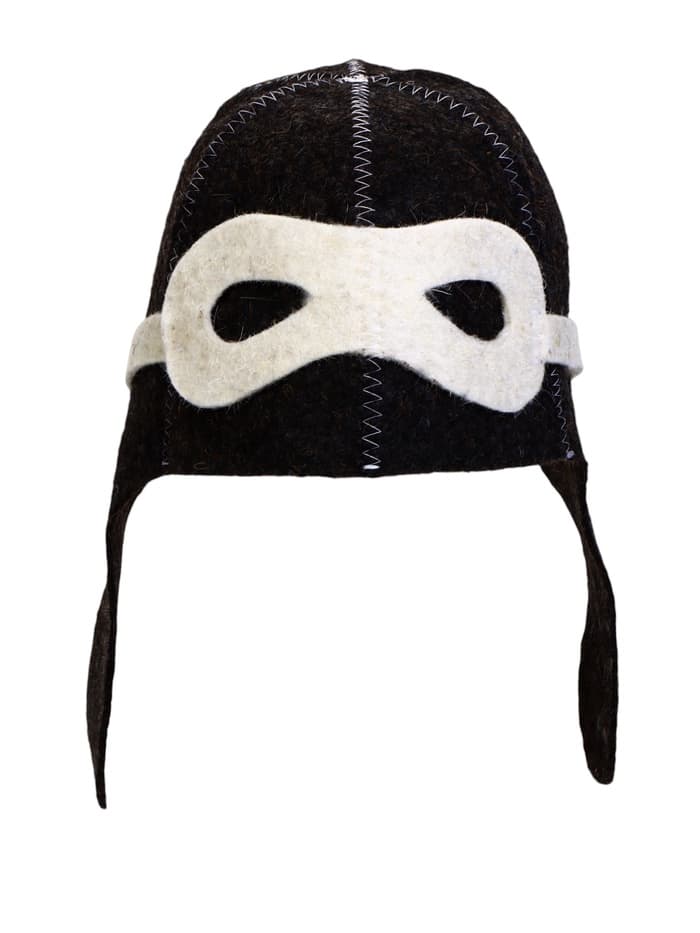 Шапка для бани и сауны «Шлем пилота», полиэфир 70%, шерсть 30%, тёмная, «Добропаровъ»