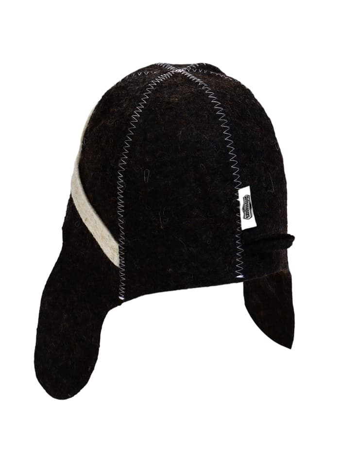 Шапка для бани и сауны «Шлем пилота», полиэфир 70%, шерсть 30%, тёмная, «Добропаровъ»