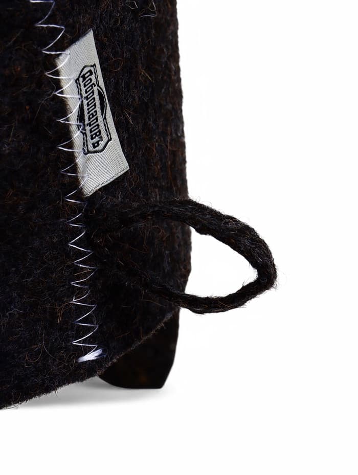 Шапка для бани и сауны «Шлем пилота», полиэфир 70%, шерсть 30%, тёмная, «Добропаровъ»