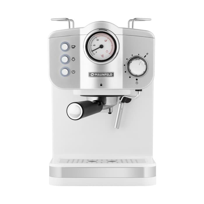 Кофемашина MAUNFELD MF-735WH PRO, рожковая, эспрессо/капучино, 1100 Вт, 1.25 л, белая