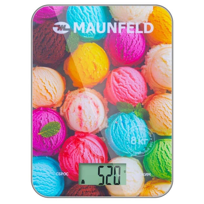 Весы кухонные MAUNFELD MKS-123G01, электронные, до 8 кг, разноцветные