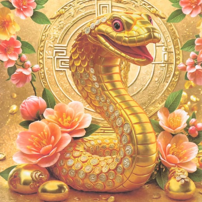 Декупажная карта «Золотая змея», плотность 45 г/м², формат А4