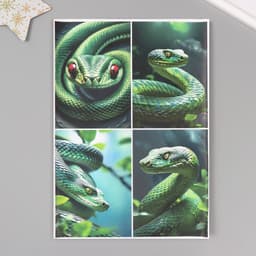 Декупажная карта «Зелёная змея», плотность 45 г/м², формат А4