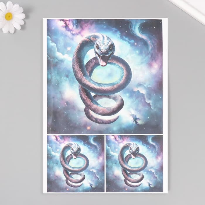 Декупажная карта «Шипящая змея», плотность 45 г/м², формат А4