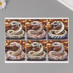 Декупажная карта «Змея в драгоценностях», плотность 45 г/м², формат А4