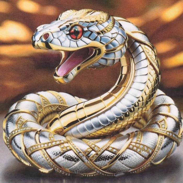 Декупажная карта «Змея в драгоценностях», плотность 45 г/м², формат А4