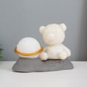 Фигурка светящаяся RISALUX «Медвежонок у Сатурна», LED-ночник, 2 Вт, LR44, 5×8×13 см