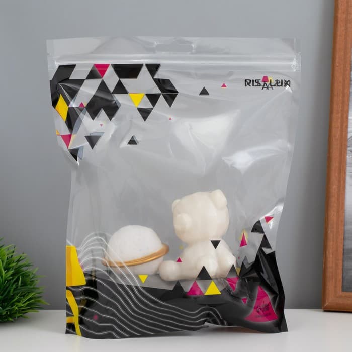 Фигурка светящаяся RISALUX «Медвежонок у Сатурна», LED-ночник, 2 Вт, LR44, 5×8×13 см