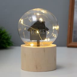 Фигурка светящаяся RISALUX «Дом», LED-ночник, 3×AG10, шар-8 см, 6.5×6.5×11.5 см