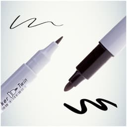 Маркер перманентный Crown. P-800W, чёрный, двухсторонний, узел 1.0 мм/2.0 мм