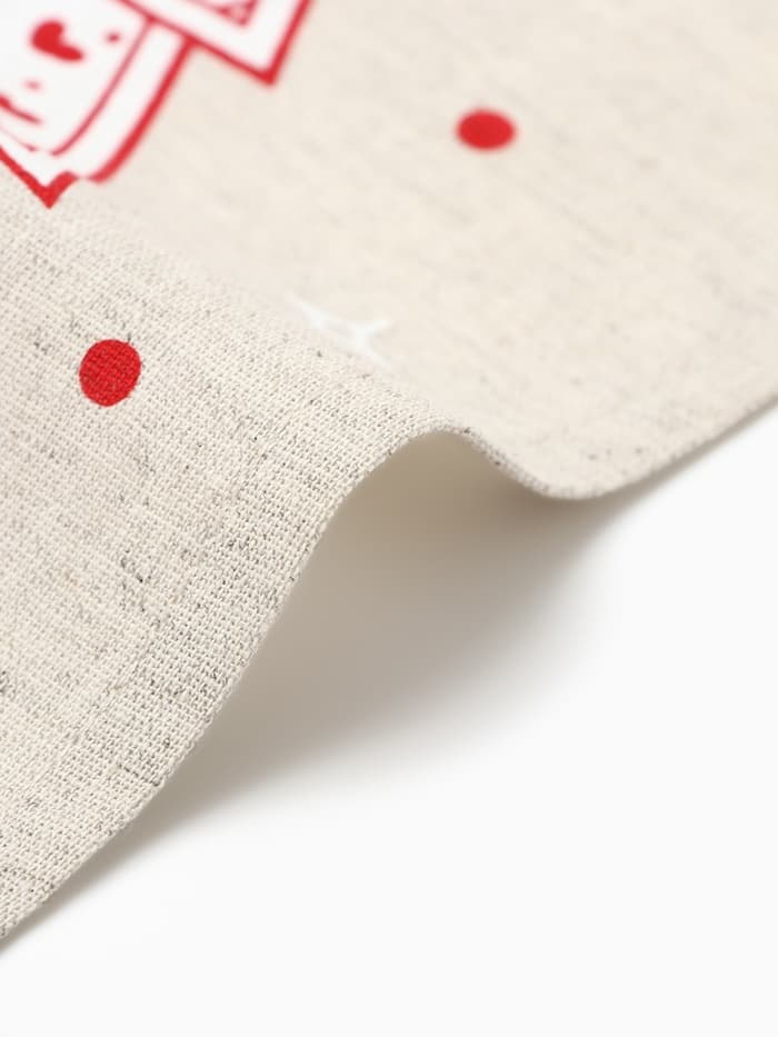 Полотенце «Ёлочки красные», 39×60 см, 160 г/м, лён 50%, хлопок 50%