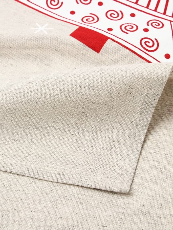 Полотенце «Ёлочки красные», 39×60 см, 160 г/м, лён 50%, хлопок 50%