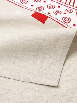 Полотенце «Ёлочки красные», 39×60 см, 160 г/м, лён 50%, хлопок 50%