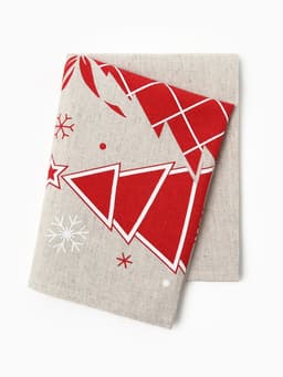 Полотенце «Ёлочки красные», 39×60 см, 160 г/м, лён 50%, хлопок 50%