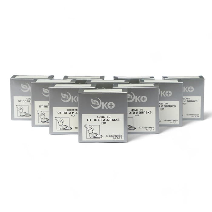 Средство от пота и запаха ног Экотекс, 10 пакетиков по 1.5 г, 10 наборов