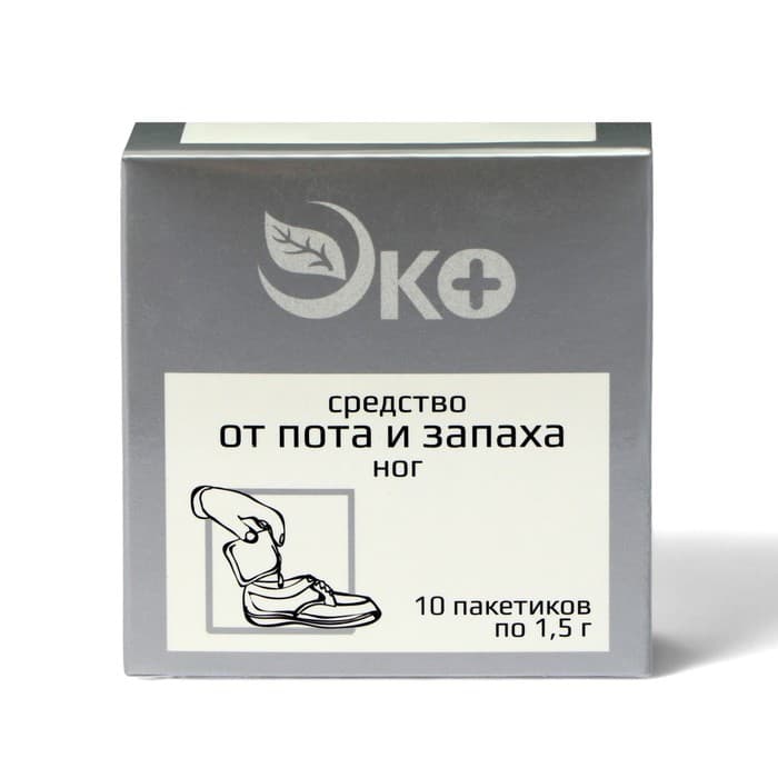 Средство от пота и запаха ног Экотекс, 10 пакетиков по 1.5 г, 10 наборов