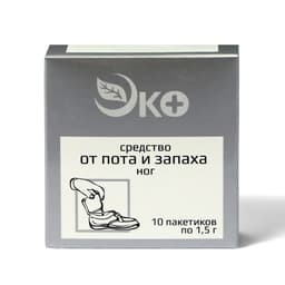 Средство от пота и запаха ног Экотекс, 10 пакетиков по 1.5 г, 10 наборов