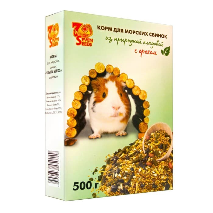 Корм Seven Seeds для морских свинок, с орехами, 500 г