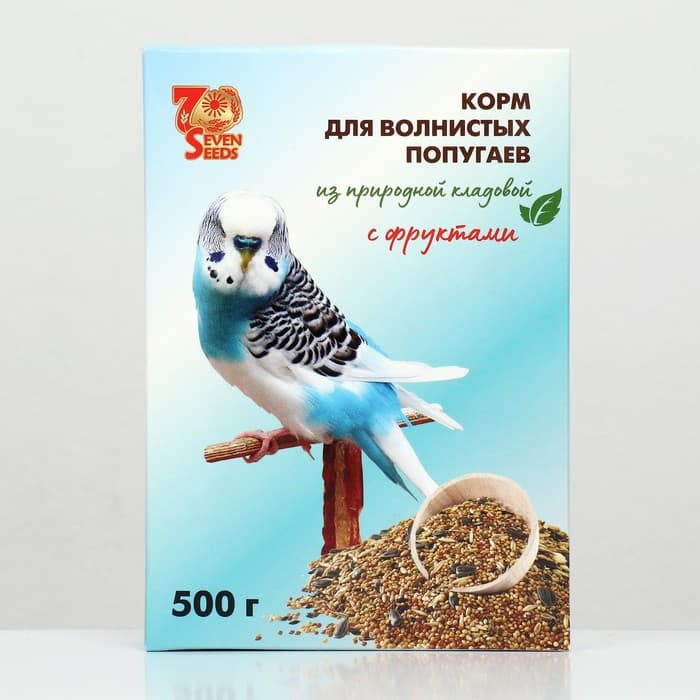 Корм Seven Seeds для волнистых попугаев, с фруктами, 500 г