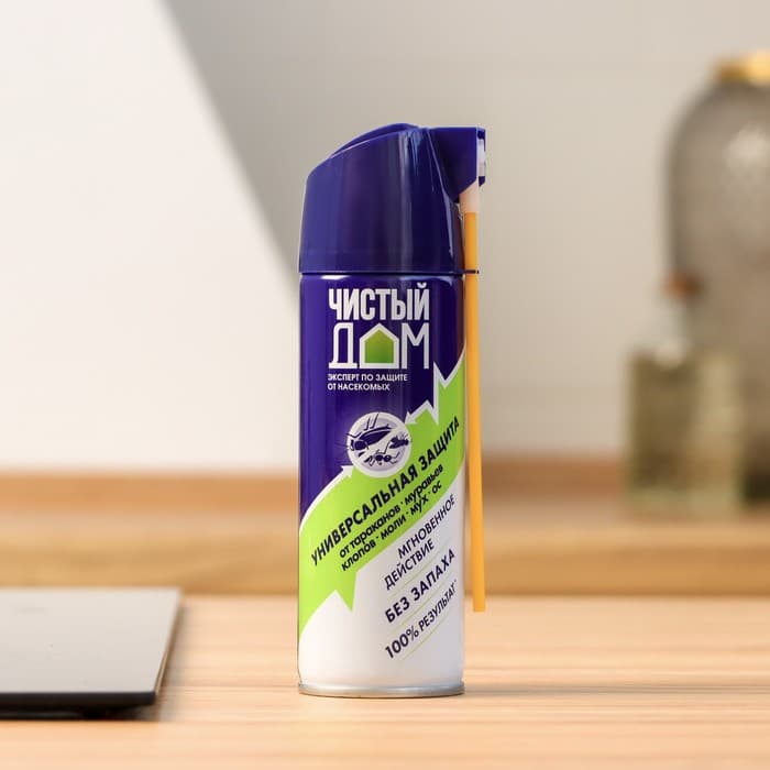 Аэрозоль дихлофос Инсектицид «Чистый дом», от летающих и ползающих насекомых, 150 мл