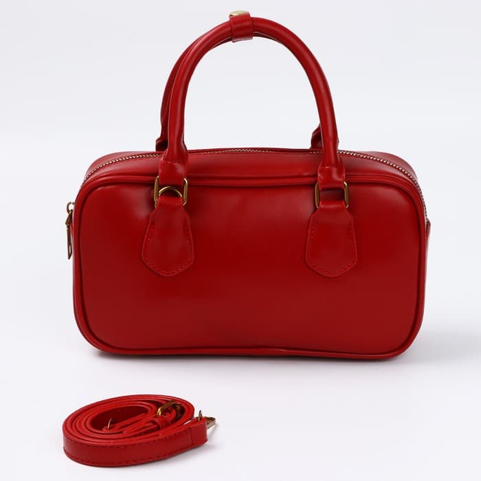 Сумка женская из искусственной кожи, 24×13×7 см, красная