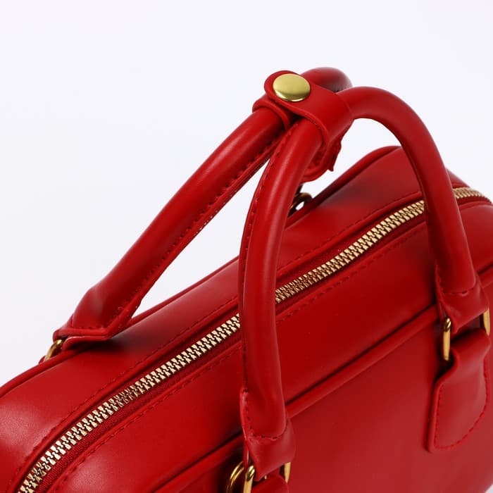 Сумка женская из искусственной кожи, 24×13×7 см, красная