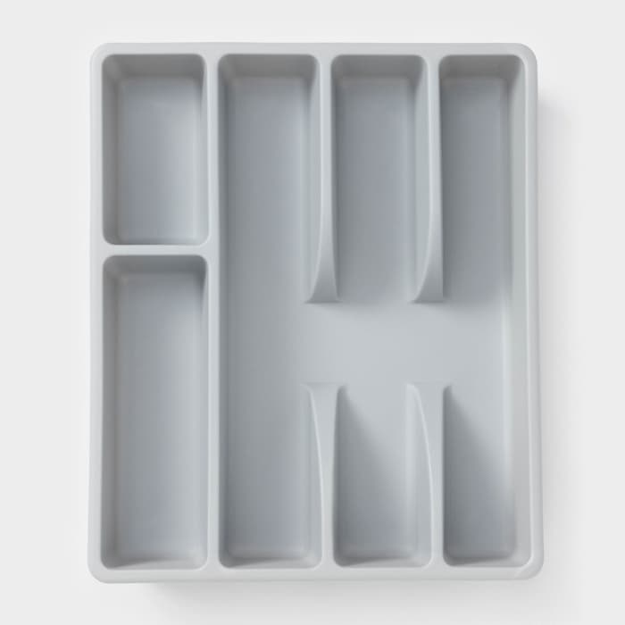 Лоток для столовых приборов, 5 отделений, 25.5×30.7×4.6 см, пластик, серый