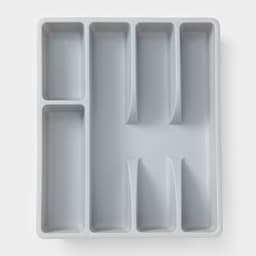 Лоток для столовых приборов, 5 отделений, 25.5×30.7×4.6 см, пластик, серый