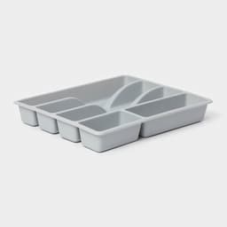 Лоток для столовых приборов, 5 отделений, 25.5×30.7×4.6 см, пластик, серый
