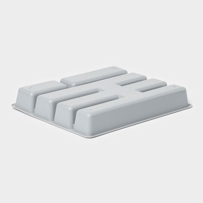 Лоток для столовых приборов, 5 отделений, 25.5×30.7×4.6 см, пластик, серый